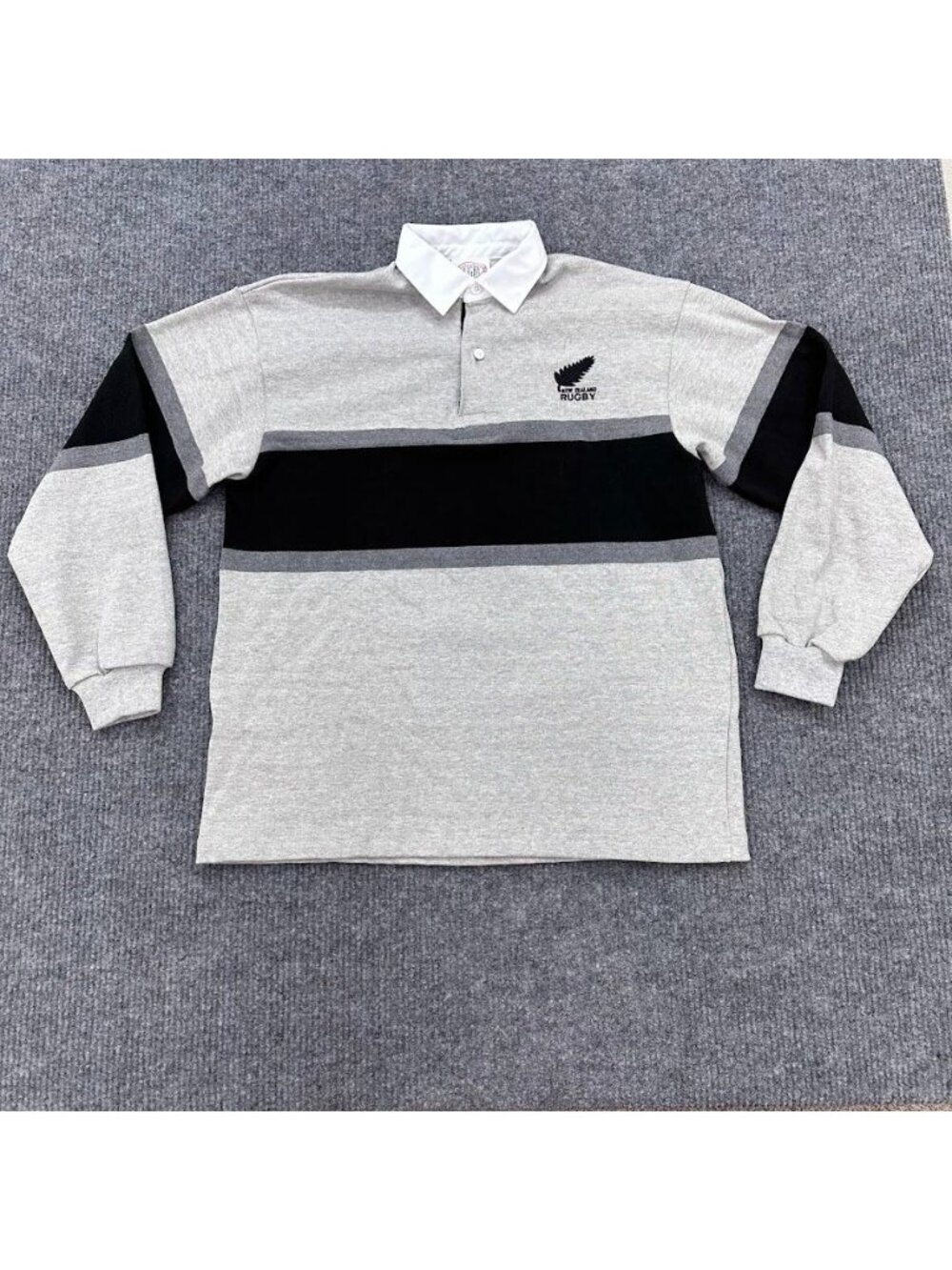 Traditional Rugby Clothing New Zealand Stripe Long Sleeve Polo Shirt Mens sz 2XL